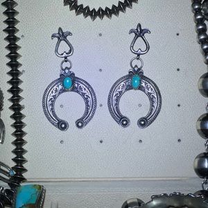 COPY - Vintage Turquoise Sterling Sand Cast Naja Posts Navajo EL Billah